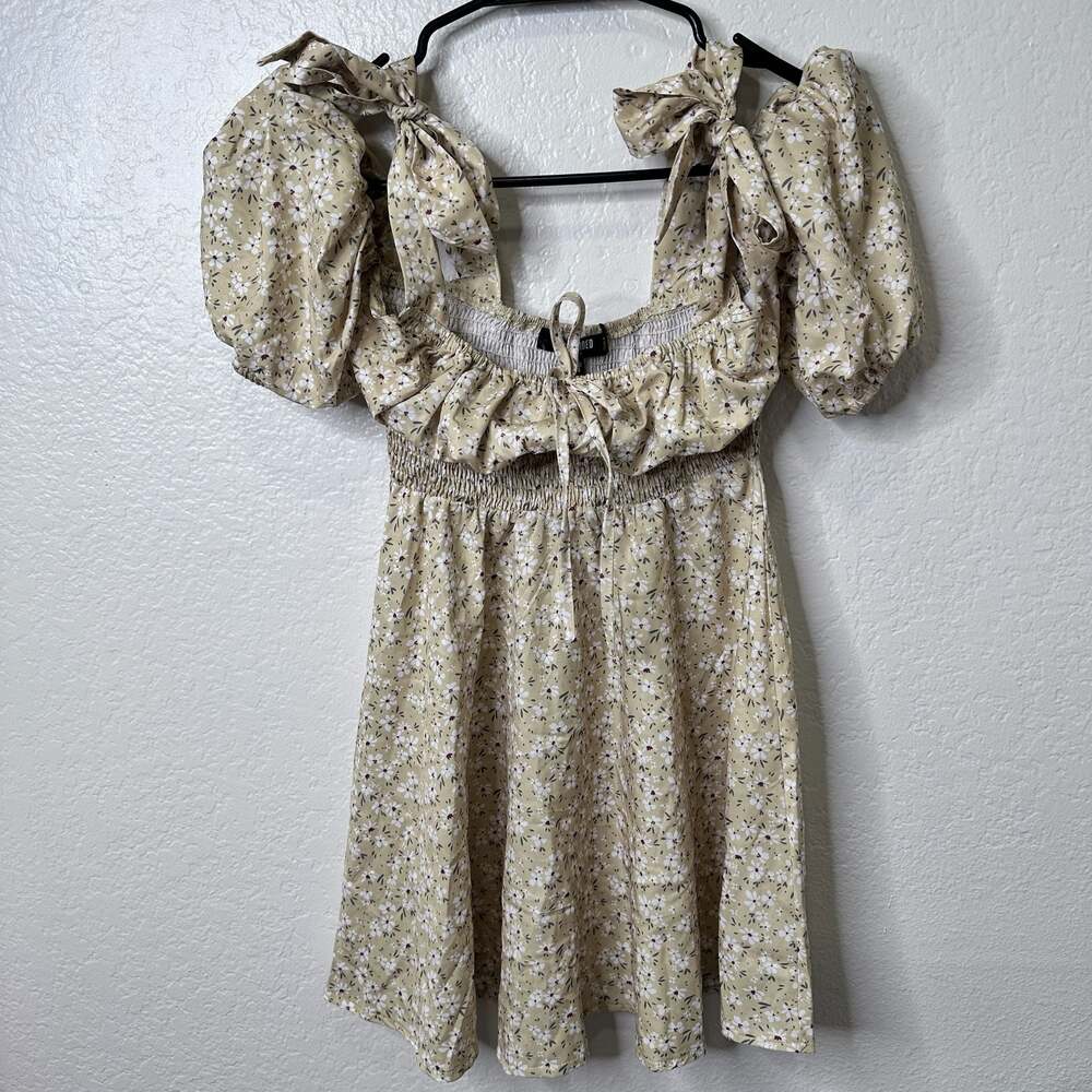 Missguided Petite Floral Tie Strap Milkmaid Mini Dress - 0/XS/S